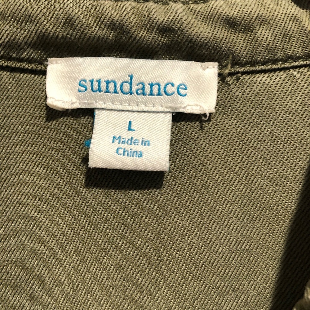 Sundance Catalog Army Green Soft Button-Up Shirt Size Large - Picture 6 of 8